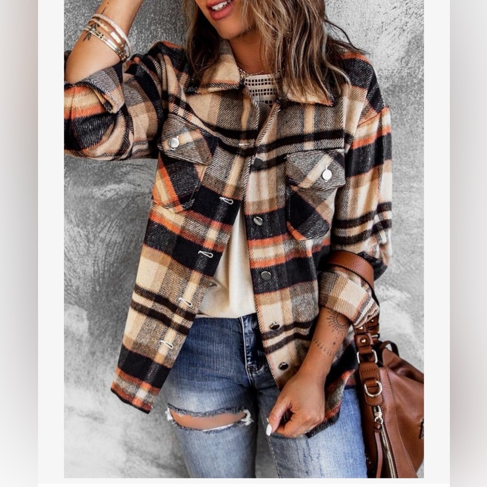 BTFBM Womens Plaid Jacket/shacket